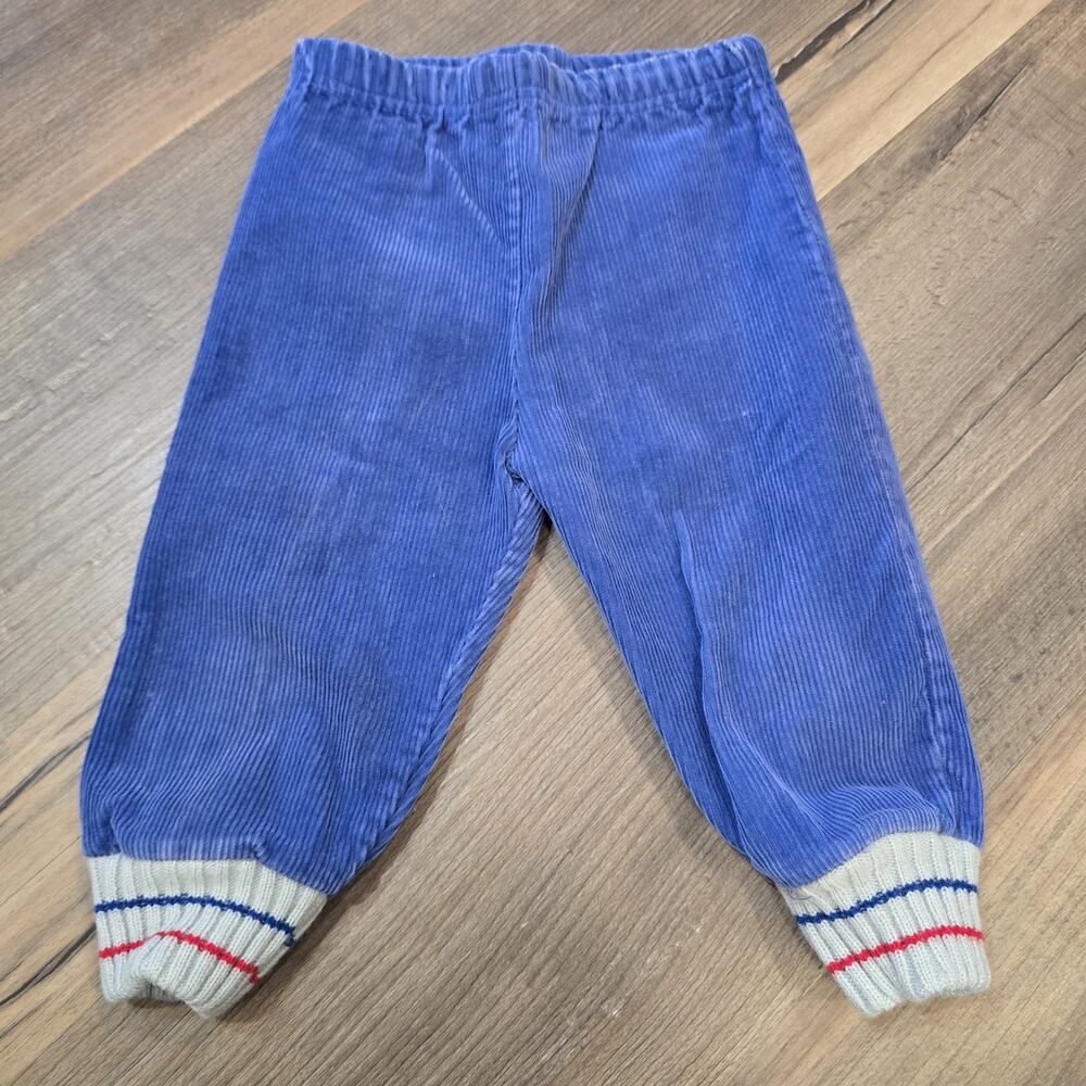Vintage Y2K Toddler Boys Girls‎ Kids Blue Corduroy Pants Elastic Waist 18 Mo